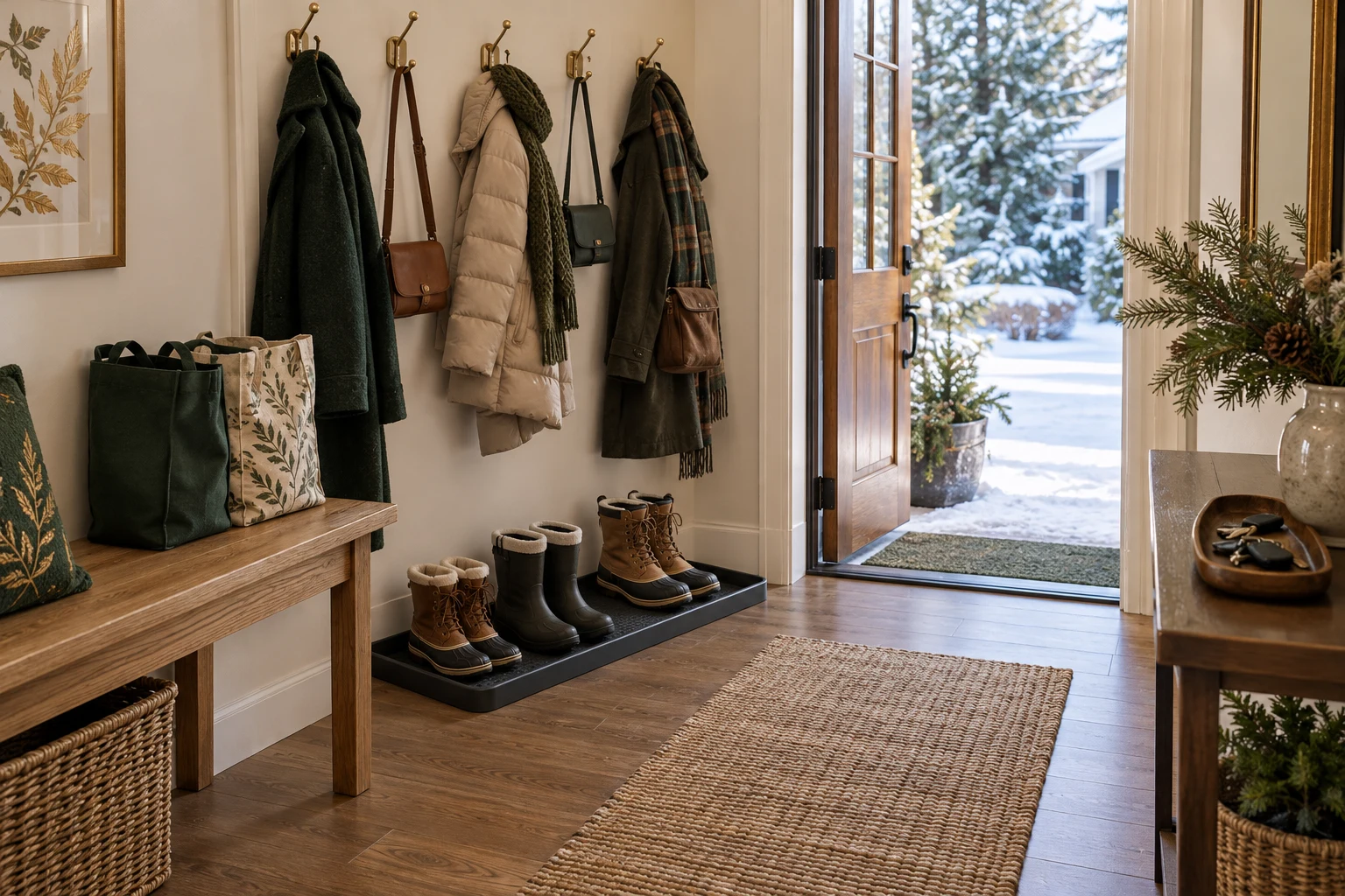 Illustrative holiday organization scene