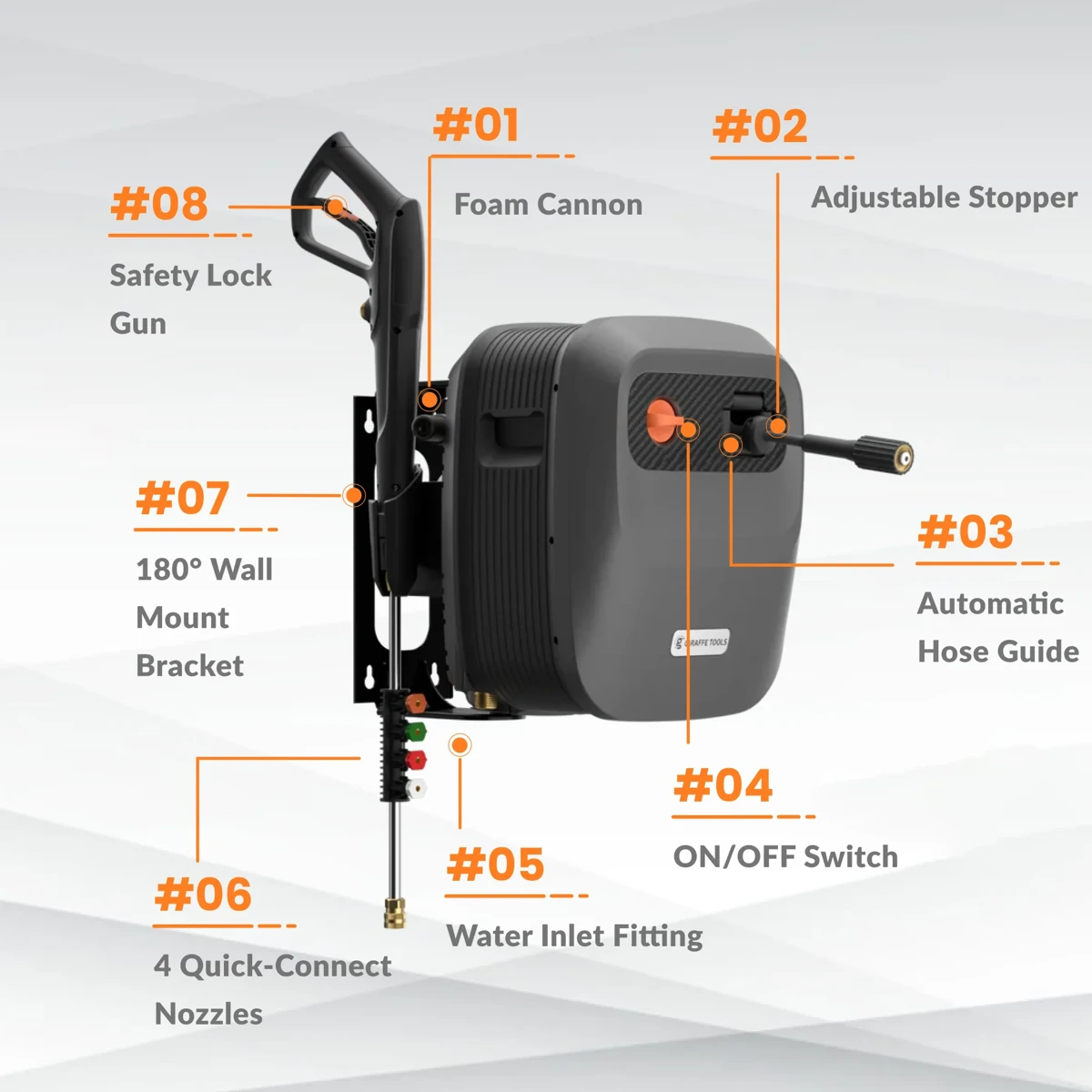 G20 parts in detail: official Giraffe Tools G20 artwork